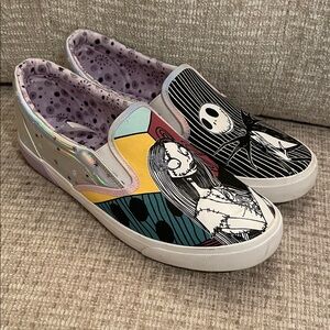 Disney Nightmare Before Christmas Jack & Sally Graphic Slip-On Sneakers, 10